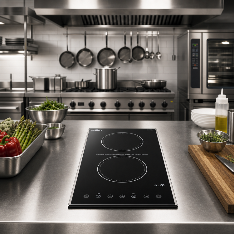 Product image #2 for Summit Commercial 2-Burner 115V Radiant Electric Built-In Cooktop with Black Schott Ceramic Glass Surface
