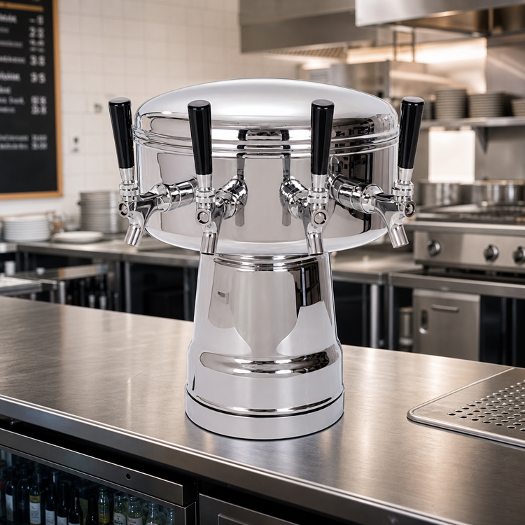Product image #2 for Micro Matic USA Mushroom Countertop Air-Cooled Draft Beer Tower with 4 Stainless Steel Faucets
