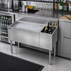 Thumbnail image #2 for Krowne Royal Series KR19-M42L 42-Inch Stainless Steel Underbar Combination Ice Bin with Left 30-Inch Ice Bin and Right 12-Inch Bottle Storage