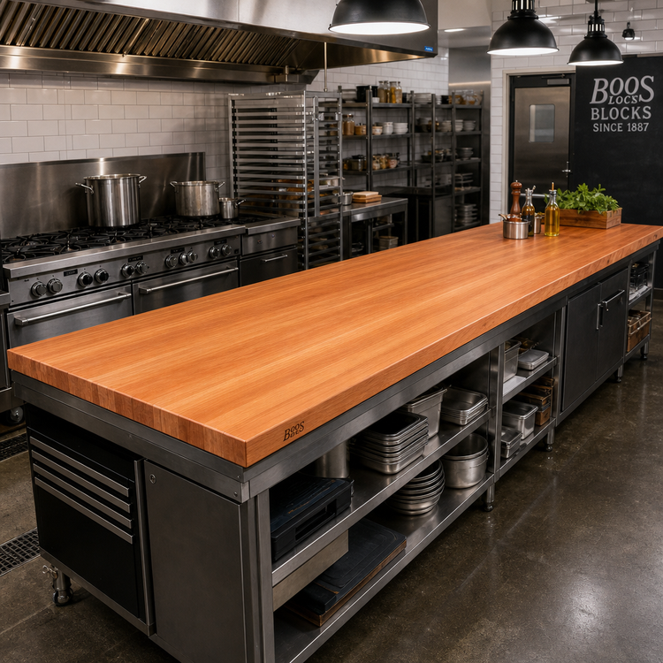 Product image #2 for Boos Block 144" x 27" x 3" Edge Grain American Cherry Kitchen Countertop