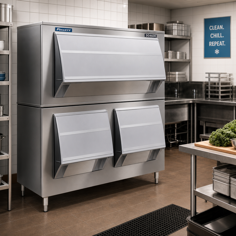 Product image #2 for Follett SmartGATE SG4600-72 Double Door Upright Ice Bin with 4640 lb Capacity
