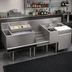 Thumbnail image #2 for Krowne Royal Series 78-Inch Stainless Steel Underbar Workstation with Ice Bin and Dump Sink