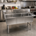 Thumbnail image #2 for Klinger's Trading Heavy Duty 3-Compartment Stainless Steel Sink Without Drainboards, 53 Inch