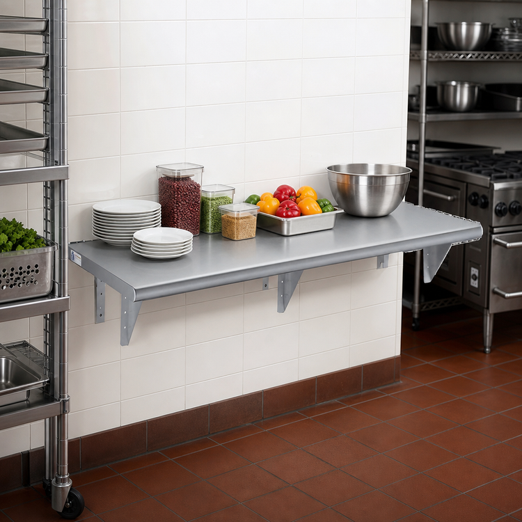Product image #2 for Heavy Duty Single Pass-Thru Shelf, 36-Inch W x 24-Inch D, 16/304 Stainless Steel