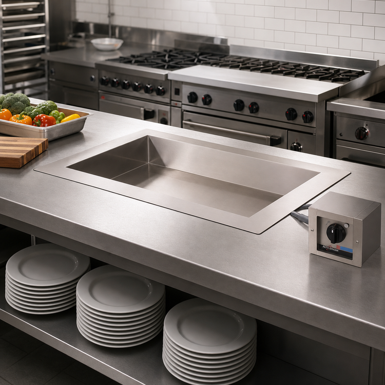 Product image #2 for Alto-Shaam Halo Heat Electric Drop-In Waterless Hot Food Well Unit, Large Flange, 2 Full-Size Pan Capacity, 6-3/8" Deep Well