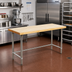 Thumbnail image #2 for 96-Inch x 24-Inch Hardwood Top Work Table with Stainless Steel Tubular Base