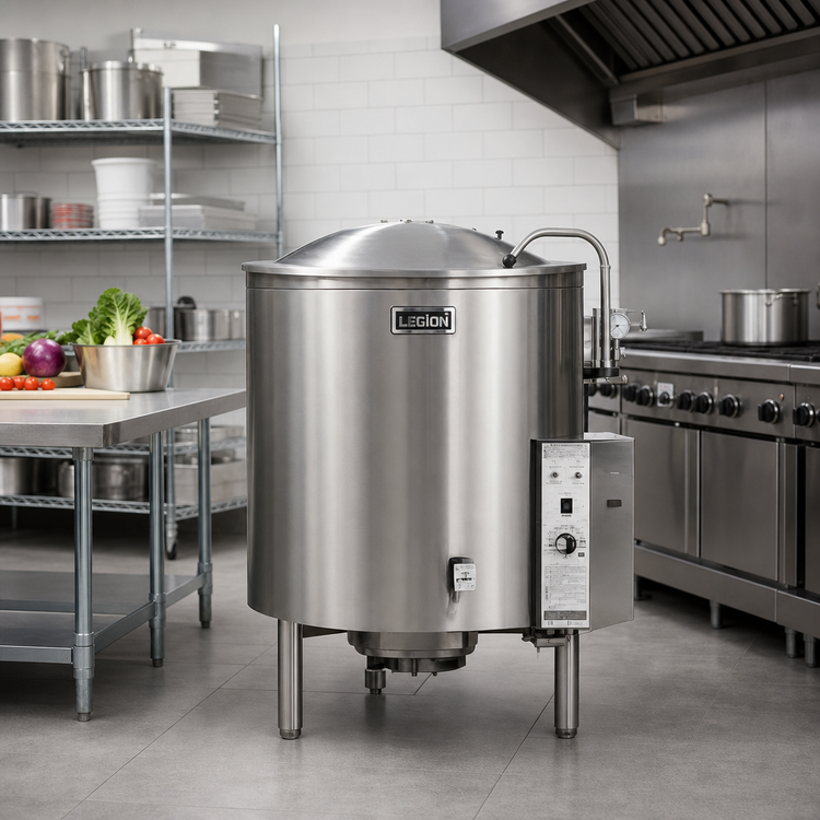 Product image #2 for Legion LGB-80 80-Gallon Gas Self-Contained Kettle, 2/3 Jacketed, Floor Model