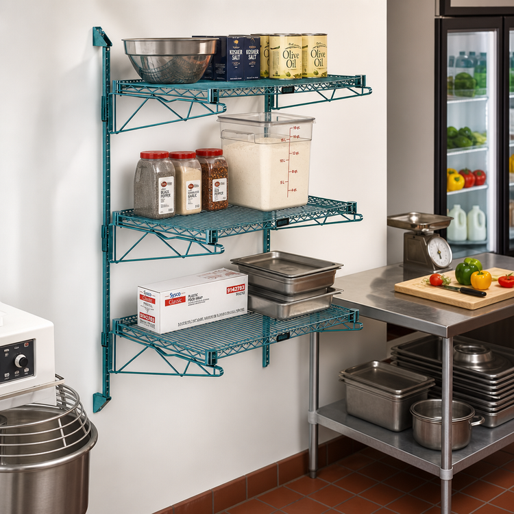 Product image #2 for Quantum Cantilever Wall-Mount Starter Shelving Unit with 3 Wire Shelves