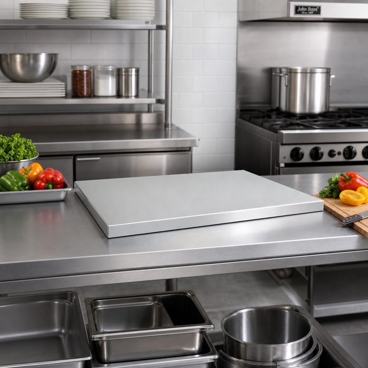 Product image #2 for John Boos Flat Stainless Steel Countertop Food Display Top, 18 x 25 x 1-1/2 Inch