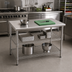 Thumbnail image #2 for Eagle Group AdjusTable 36 Inch W x 24 Inch D 14-Gauge Type 304 Stainless Steel Work Table with 2 Adjustable Wire Undershelves