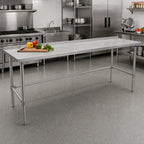 Thumbnail image #2 for John Boos Stallion ST6R1.5-24108SBK-X Stainless Steel Work Table, 108W x 24D, 16-Gauge Top, 1-1/2-Inch Rear Backsplash