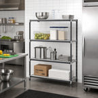 Thumbnail image #2 for Cambro Camshelving® Elements EXA184284VS4480 4-Tier Polymer Shelving Add-On Unit, Stationary, 18"D x 42"W x 84"H, Gray, 3 Vented/1 Solid
