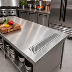 Thumbnail image #2 for John Boos URN6-24-W 24-Inch Weld-In Stainless Steel Urn Trough with Removable Grate and 1-Inch MPT Drain