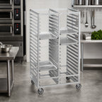 Thumbnail image #2 for Channel Manufacturing 420A3 Double-Section Aluminum Cafeteria Tray Rack, 30-Tray, Side-Load, 2-Inch Spacing, 18 x 26-Inch Trays