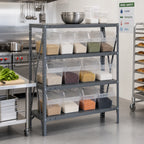 Thumbnail image #2 for Quantum 1839-SB804CL Heavy-Duty 4-Shelf Wire Shelving Unit, 36"W x 18"D x 39"H, 400 lb/Shelf, Includes 15 Clear Bins