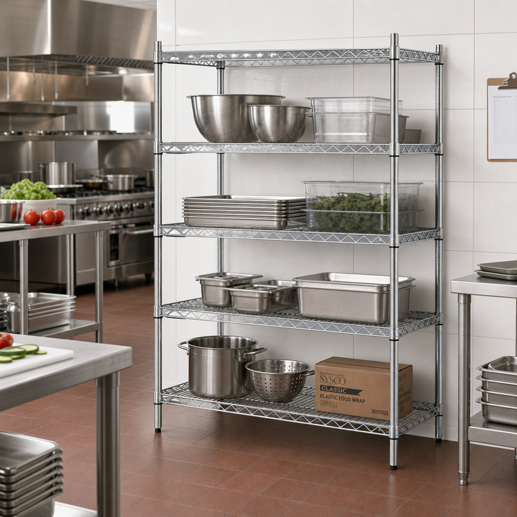 Product image #2 for Metro Super Erecta Brite Stationary Starter Wire Shelving Unit, 42 x 24 x 63 Inches, 4 Shelves