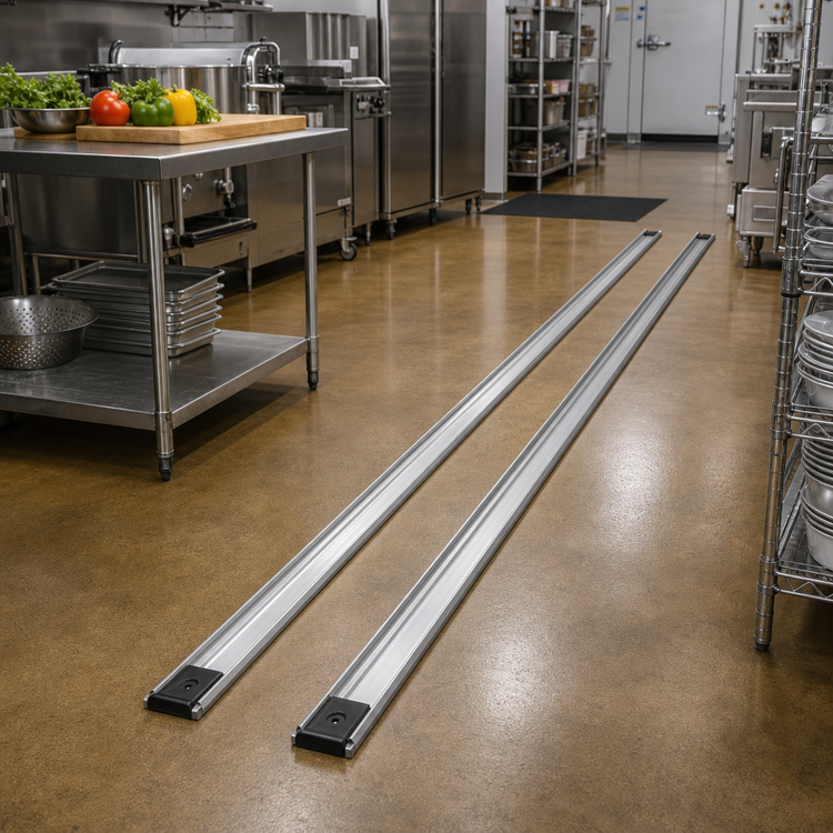 Product image #2 for Quantum Single Unit Floor Track Assembly Kit with 2 9-Foot V-Groove Aluminum Tracks