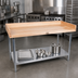 Thumbnail image #2 for John Boos 84-Inch x 30-Inch Northern Hard Rock Maple Baker's Top Wood Work Table with Stainless Steel Undershelf and 4-Inch Coved Riser