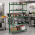 Thumbnail image #2 for Steel Works Stainless Heavy Duty 5-Tier Wire Shelving Unit, 18 x 30 Inches, Green Epoxy Coated, 800 lb Capacity