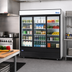 Thumbnail image #2 for Atosa Three-Section Sliding Glass Door Merchandiser Refrigerator, 68 Cu. Ft., Bottom-Mount, Black Exterior
