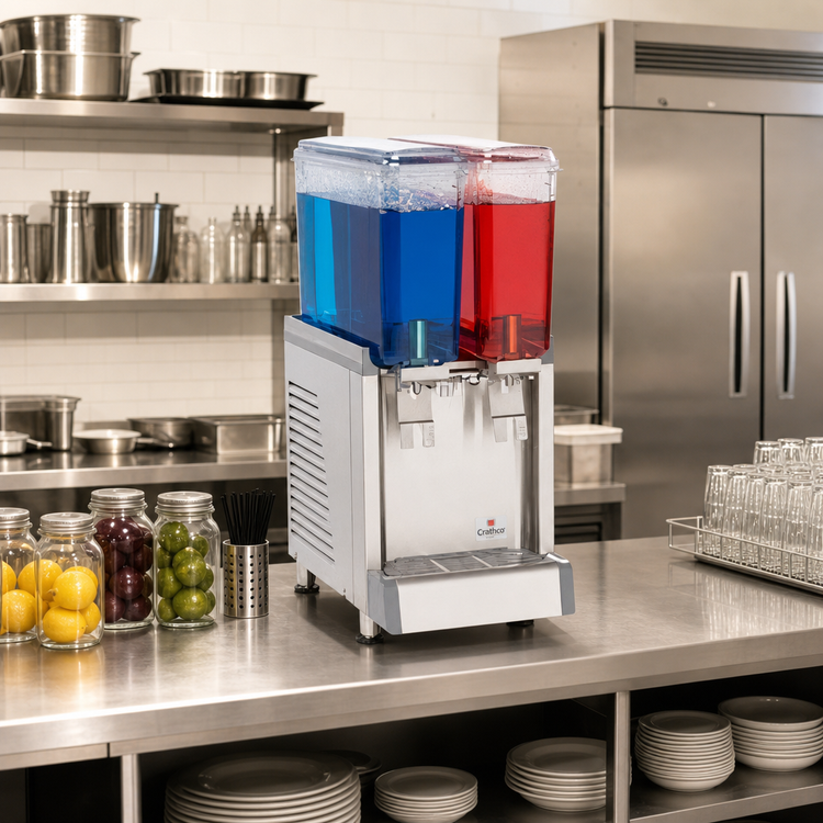 Product image #2 for Crathco Beverage Simplicity Bubbler Mini-Twin Refrigerated Pre-Mix Cold Beverage Dispenser