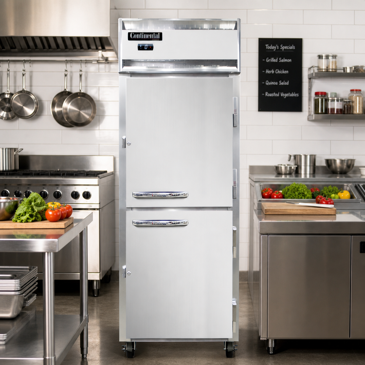 Product image #2 for Continental Refrigerator 1FENHD One-Section Extra-Wide Reach-In Freezer with Half Doors