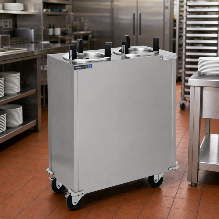 Product image #2 for Delfield Shelleymatic CAB2-650 Mobile Enclosed Two-Stack Unheated Round Plate Dispenser