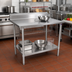 Thumbnail image #2 for John Boos Stallion 30 Inch x 36 Inch Stainless Steel Work Table with 5 Inch Backsplash and Adjustable Undershelf