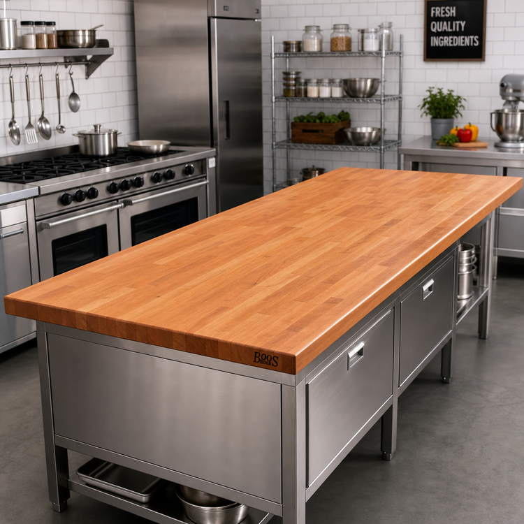 Product image #2 for John Boos Boos Block American Cherry Kitchen Countertop, 120 x 32 x 1-1/2 Inches, Varnique Finish