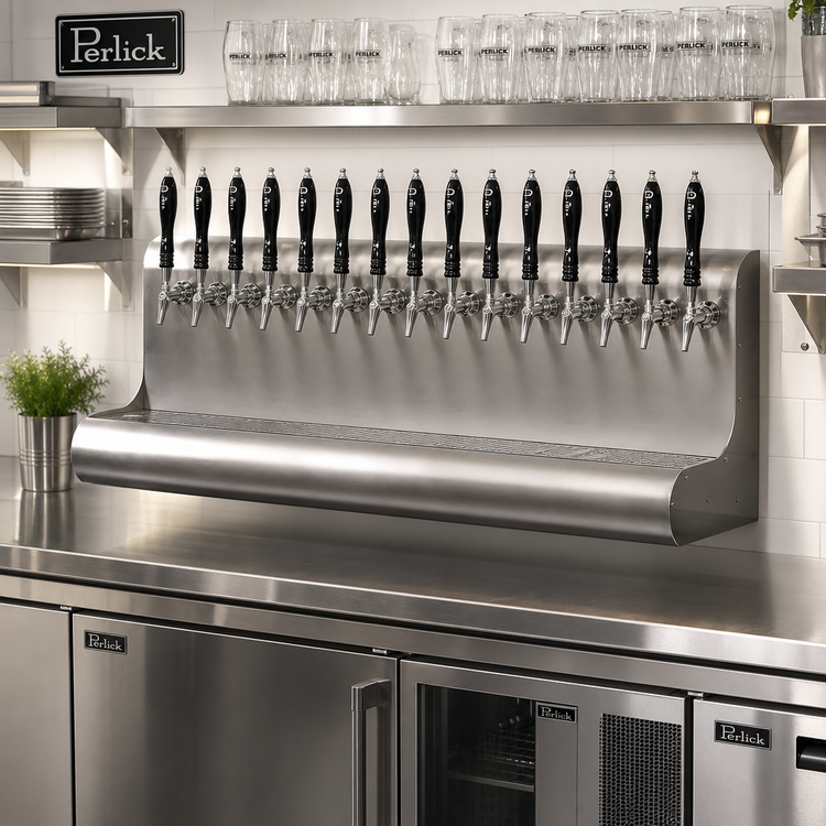 Product image #2 for Perlick 14-Faucet Modular Wall-Mount Air-Cooled Draft Beer Dispensing Tower