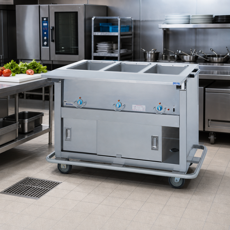 Product image #2 for Thurmaduke EP-3-CBSS 3-Well Portable Electric Steamtable with Stainless Steel Body