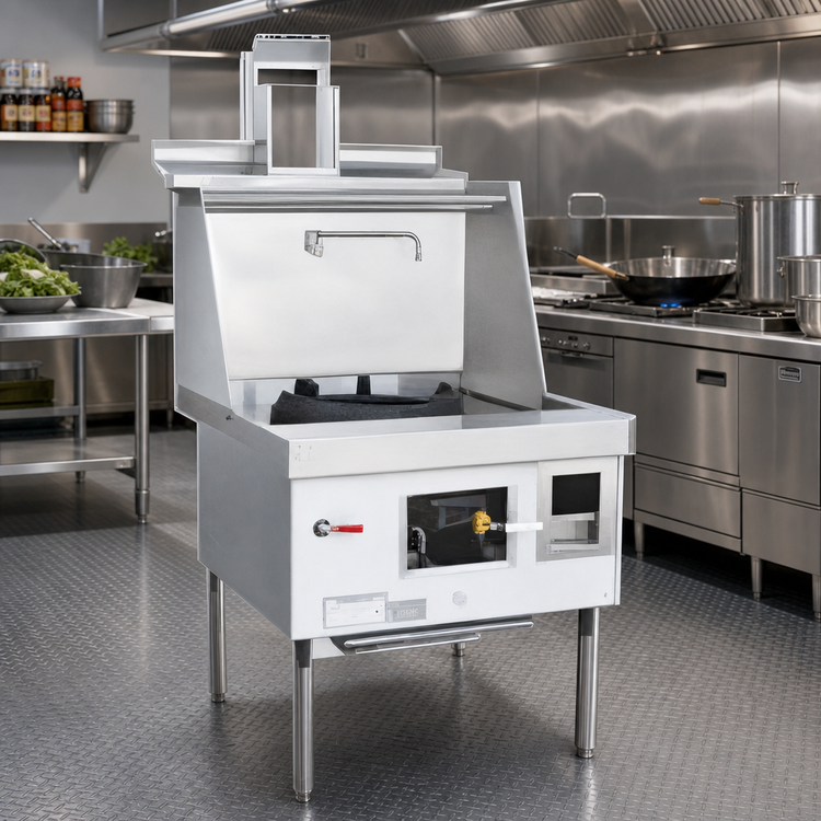 Product image #2 for York 36-Inch Gas Single-Chamber Wok Range with Water-Cooled Top and Chinese Swing Faucet