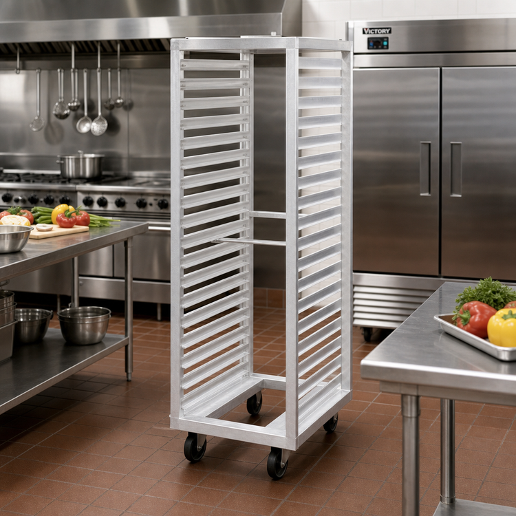 Product image #2 for Metro Pass-Thru Aluminum Roll-In Refrigerator Rack for 11 Full-Size 18 x 26 Pans