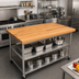 Thumbnail image #2 for John Boos Appalachian Red Oak Blended Rail Edge Grain Island Countertop, 60 x 32 x 1-1/2 Inch