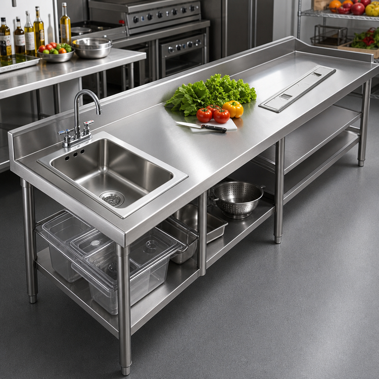 Product image #2 for Eagle Group Drop-In Sink Bowl, 16 x 20 x 14 Inches, for 30-Inch Tables with Faucet and Basket Drain