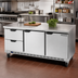 Thumbnail image #2 for Beverage-Air 72-Inch Three-Section Worktop Refrigerator with 2 Drawers and 2 Doors, Flat Top