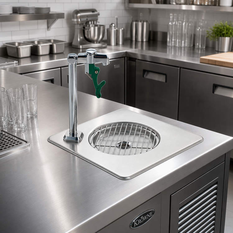 Product image #2 for Krowne Stainless Steel Drop-In Water Station with 8-Inch Push-Back Glass Filler