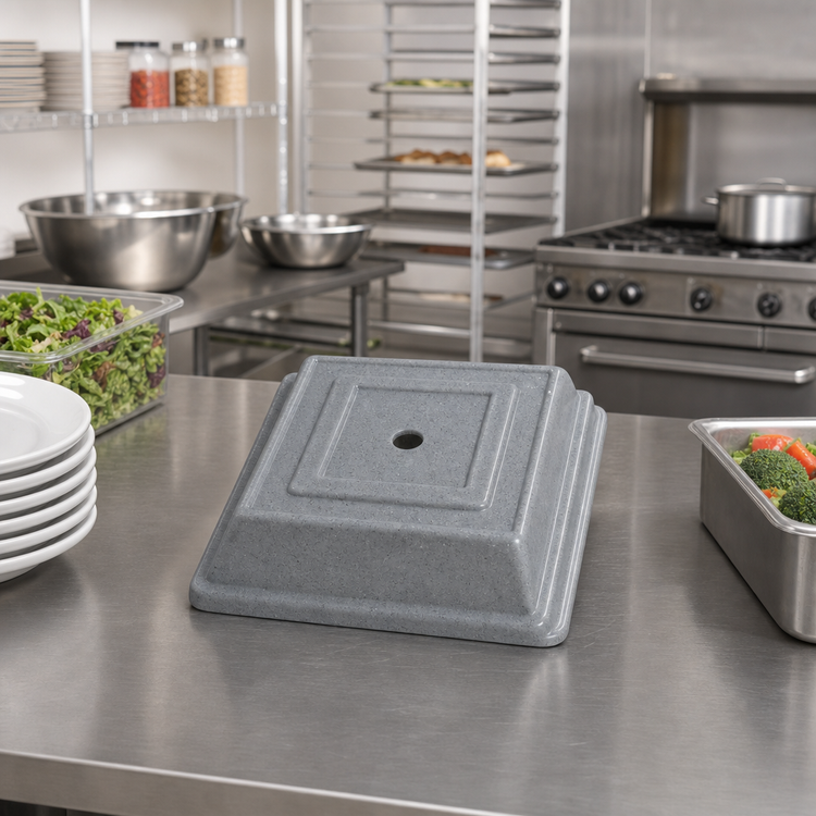 Product image #3 for Cambro Versa Camcover Square Fiberglass Plate Cover, 8-5/8 Inch Inside, Granite Gray
