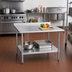 Thumbnail image #2 for Eagle Group Budget Series 30-Inch x 30-Inch 430 Stainless Steel Work Table with Rear Up-Turn and Undershelf