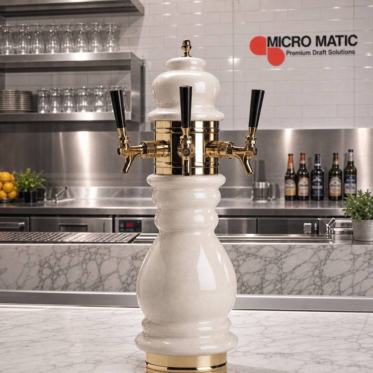 Product image #2 for Micro Matic Black Forest Ceramic Countertop Air-Cooled Draft Beer Tower with 3 Faucets