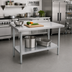 Thumbnail image #2 for John Boos Stallion 60 Inch x 18 Inch Stainless Steel Budget Work Table with 1-1/2 Inch Backsplash, Undershelf, and Safety Edge