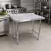 Thumbnail image #2 for BK Resources 48-Inch x 30-Inch Open Base Riser Top Stainless Steel Work Table