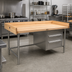 Thumbnail image #2 for John Boos BT3S04 96-Inch x 30-Inch Baker's Table with 1-3/4-Inch Maple Top, 3 Drawers, and Stainless Steel Base