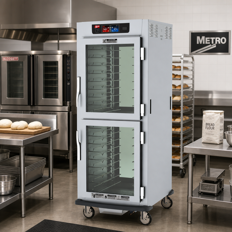 Product image #2 for Metro C5 9 Series Controlled Humidity Heated Holding and Proofing Cabinet, Full-Height Pass-Thru, Glass Dutch Doors