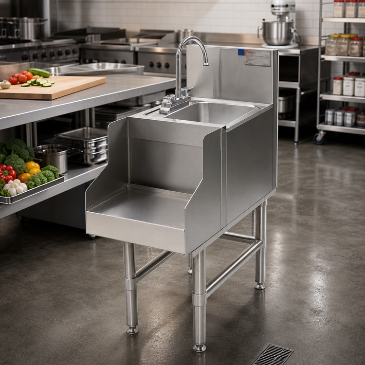 Product image #2 for Eagle Spec-Bar Stainless Steel Freestanding Wet Waste Blender Station with 6-Inch Sink, Glass Filler, 12 x 19 Inches