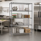Thumbnail image #2 for Metro Super Erecta SE-182474K4-S-4 Stationary Starter Wire Shelving Unit, 24"W x 18"D x 74"H, 4 Shelves, Gray Epoxy Finish
