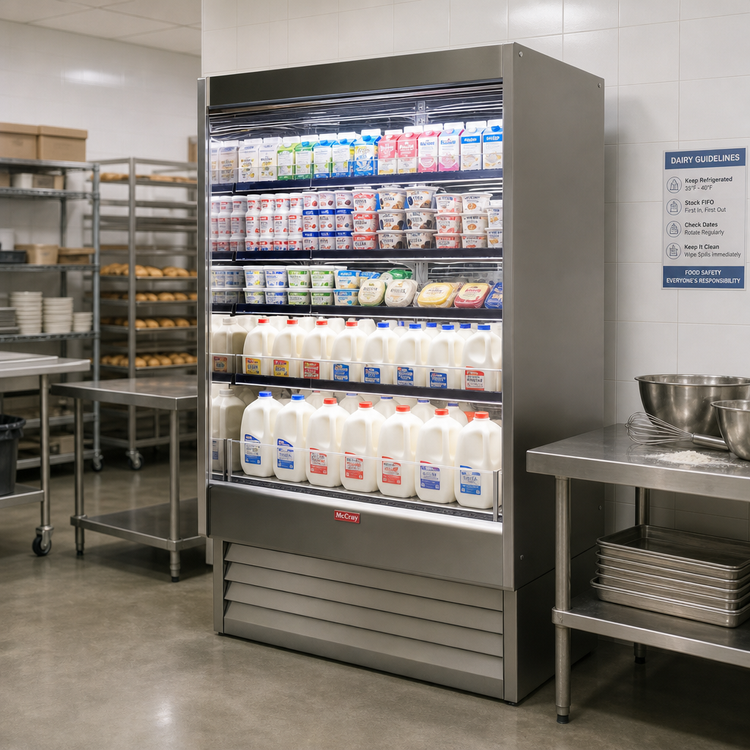 Product image #2 for Howard-McCray 35E Series Remote Dairy Open Merchandiser, Straight Sides, 39 Inch Wide x 78.5 Inch High, Stainless Steel, LED Lighting