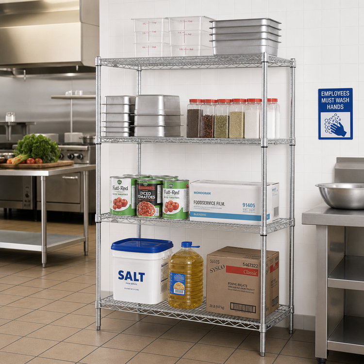 Product image #2 for Metro Super Erecta Brite 4-Shelf Stationary Wire Shelving Unit, 36 x 24 x 74 Inches