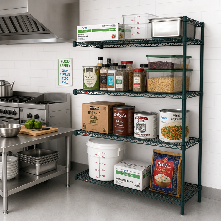 Product image #2 for Metro Super Erecta Add-On Wire Shelving Unit, 60W x 18D x 63H, 4 Shelves, Metroseal 3 Epoxy-Coated with Microban