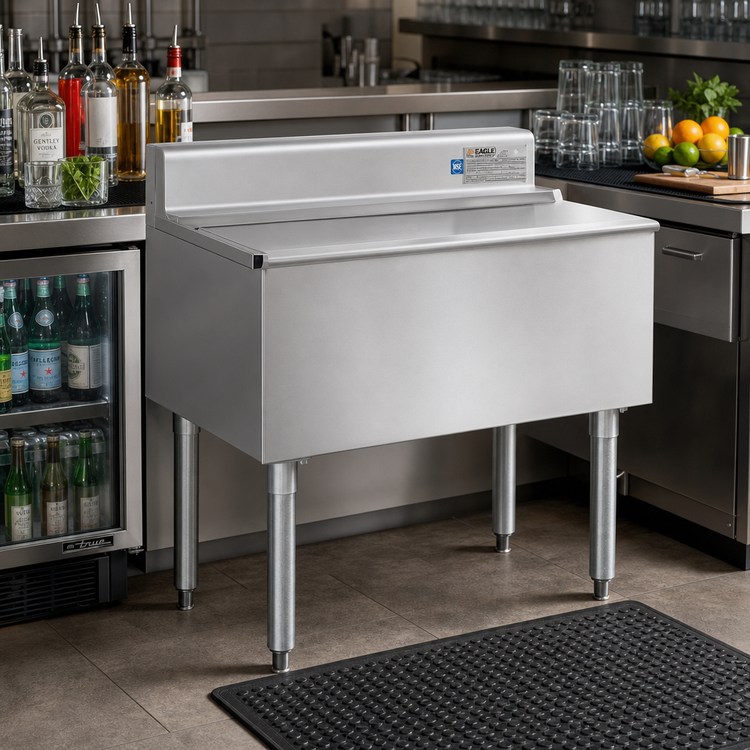 Product image #2 for Eagle 2200 Series 42-Inch Underbar Ice Bin/Cocktail Unit with 7-Circuit Cold Plate, 239 lb Capacity
